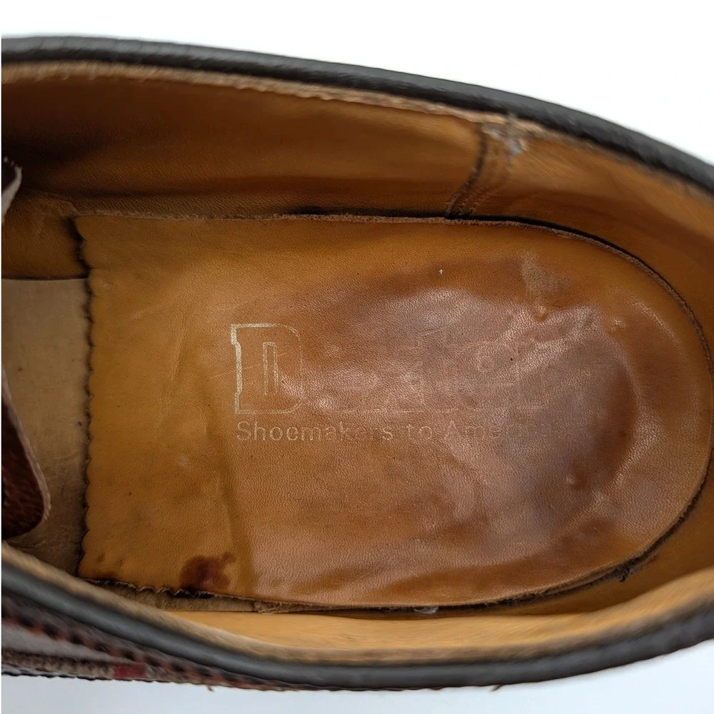 Dexter Mens Vintage Wingtip Longwing Blucher Two Tone Brown Leather Shoes 11 E